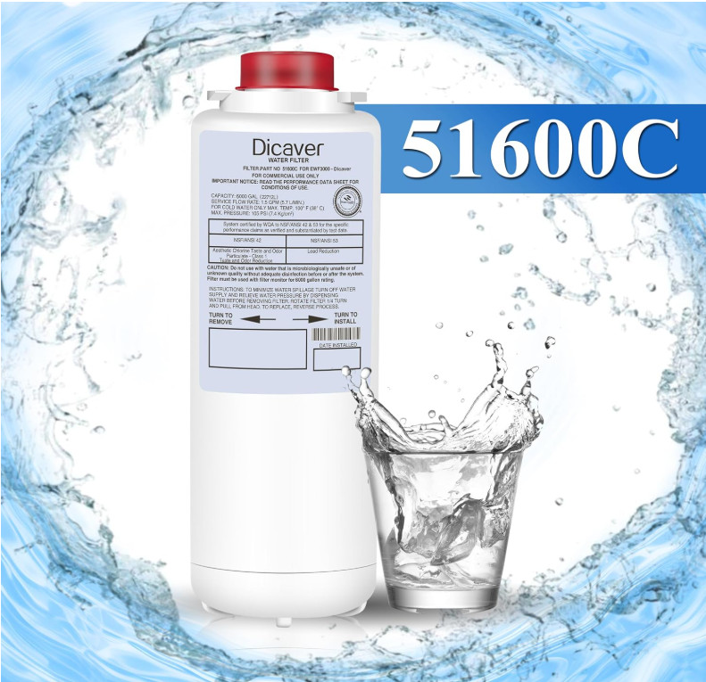 51600C Filters,Replacement for Elkay 51600C Filters By NSF/ANSI 42 Certified,Com