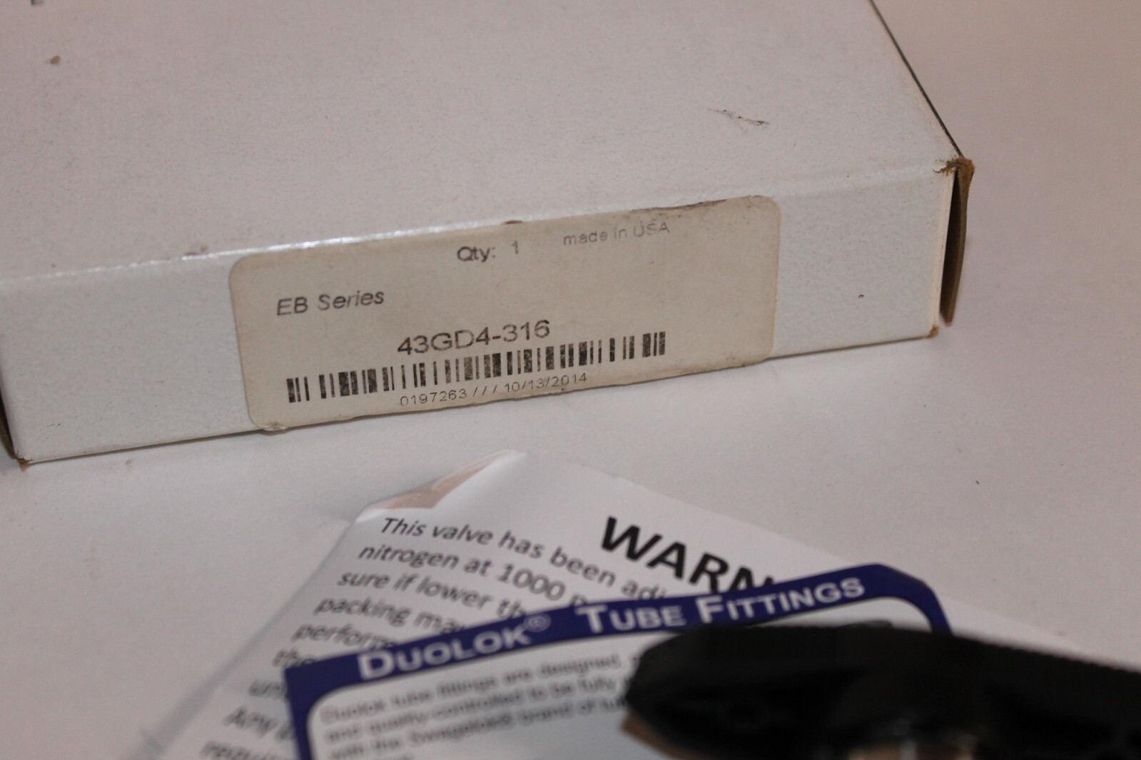 NEW SSP 43GD4-316, 1/4″ BALL VALVE