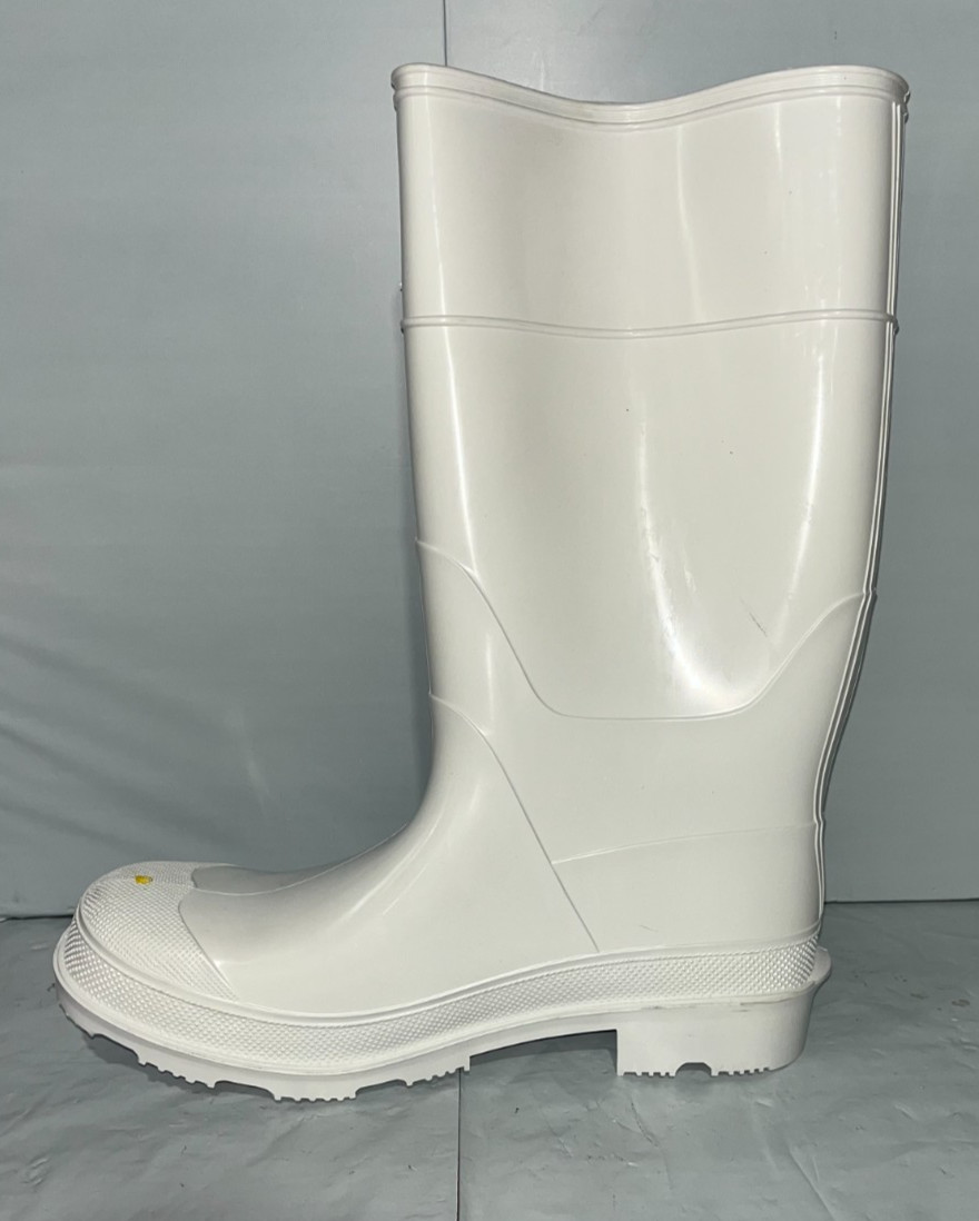WHITE PVC Rubber Construction Fishing Hunting Waterproof STEEL TOE WORK BOOTS