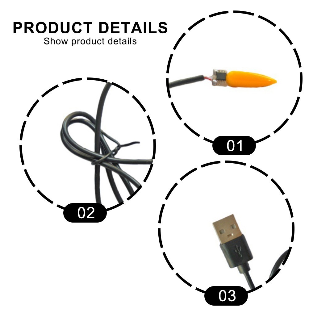 USB 5V LED flame lamp set three simulated candles flicker decorative light kit