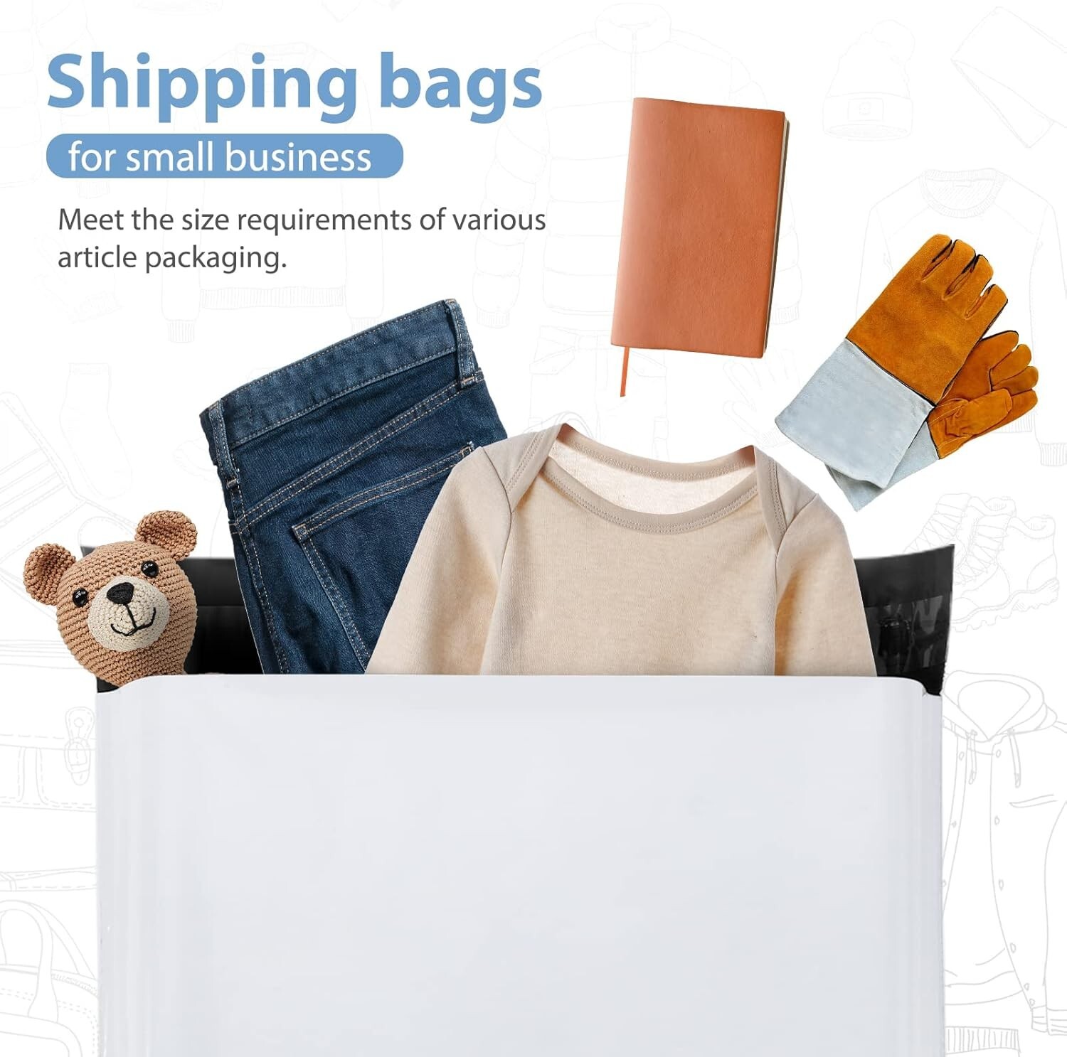 Small Poly Mailers Shipping Bags Envelopes Mailing Poly Bag 10×13″ 200 Pcs White