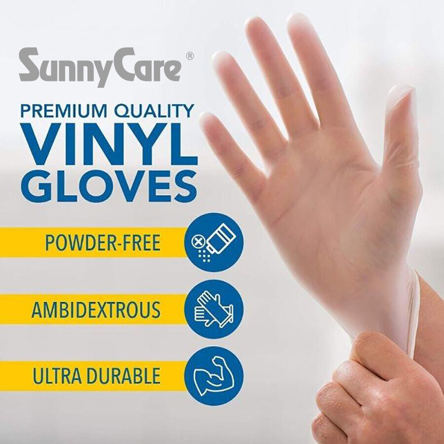 1000pcs Vinyl Gloves Powder Free (Latex Nitrile Free)?[DISCOUNTS] ? Large