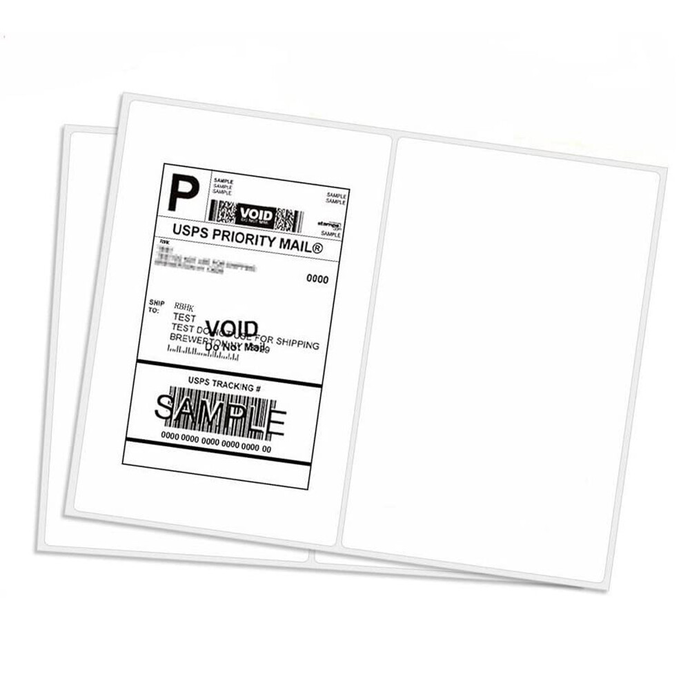 500-8000 Mailing Shipping Labels 8.5″x5.5″ Round Corner Half Sheet Self Adhesive