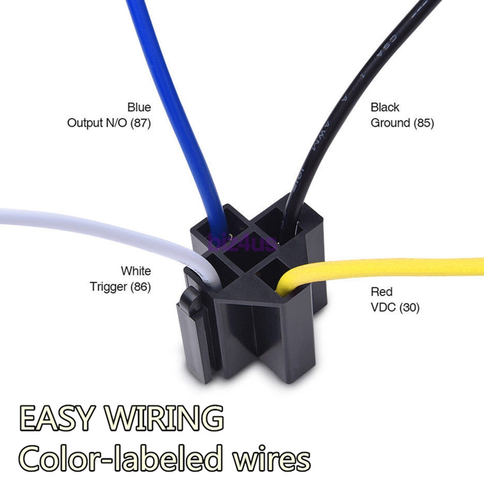 6 Pack 12V DC 30 Amp 4-Pin Automotive Relay Harness Set Switch Fuse US