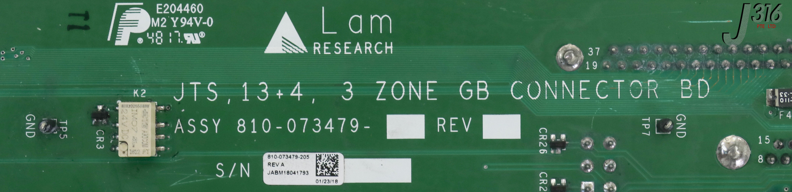 18461 LAM RESEARCH PCB JTS 13+4 3 ZONE GB CONNECTOR 810-073479-205