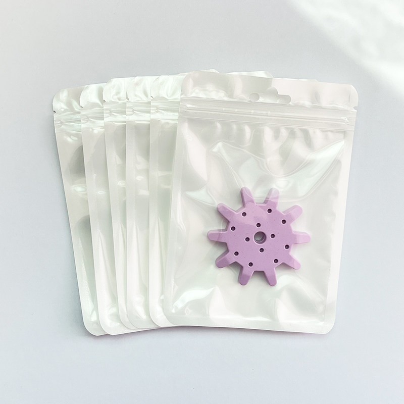 Resealable Packaging Bags Macaron Color Self Seal Bags Hang Hole Storage Pouches