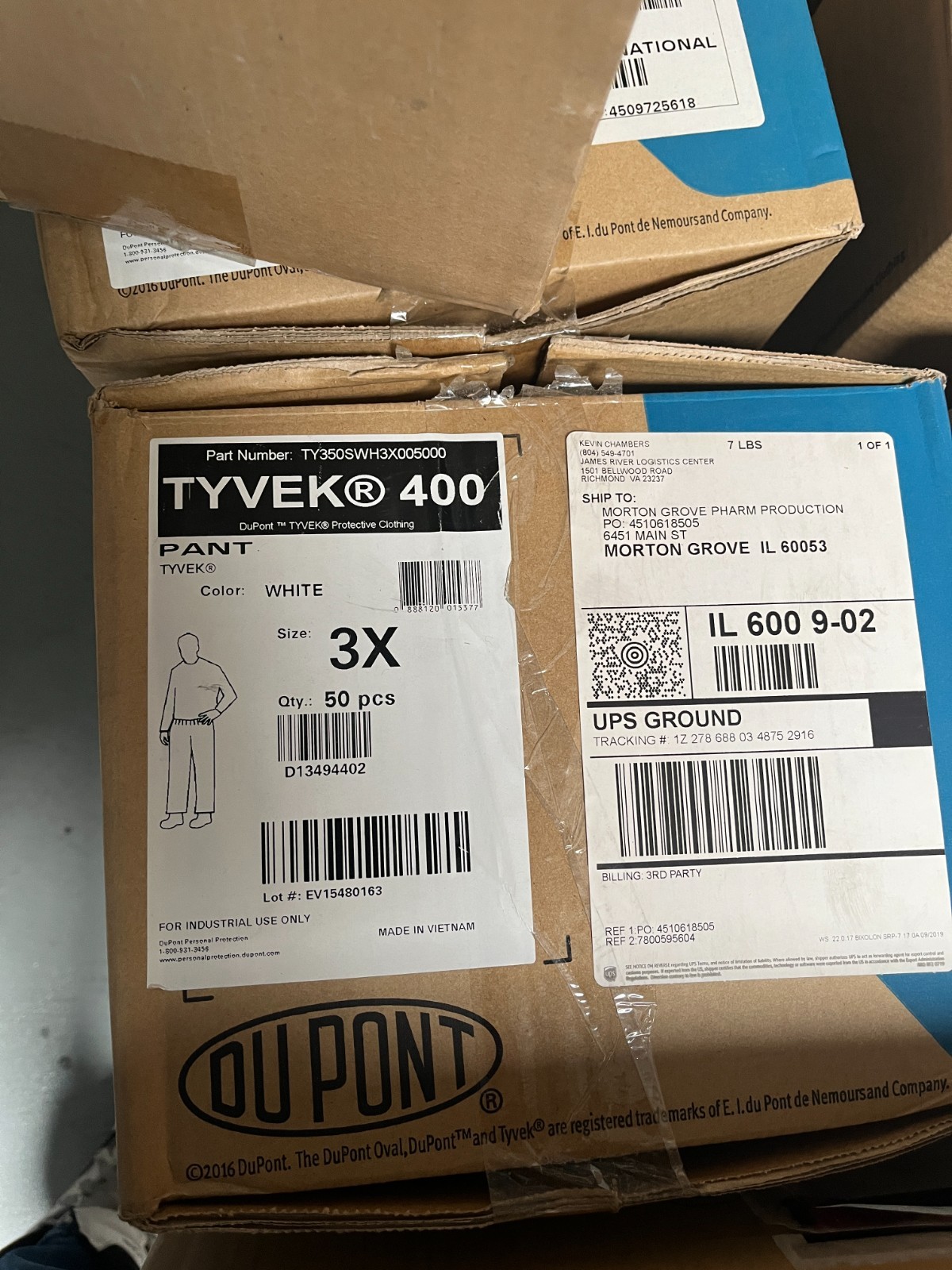 DuPont Tyvek 400 Disposable Pants, White, Protective Workwear, 3XL, 50 ct.