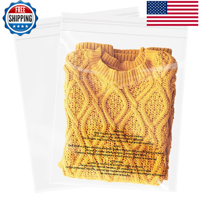 Wepoly – 11 X 14 200 Count Self Seal Clear Poly Bags Suffocation Warning For