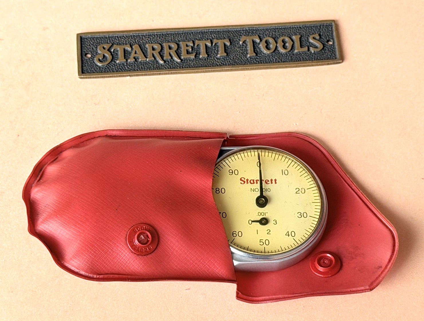 STARRETT No.1010Z Dial Indicator Pocket Gage 0-.375″ Range, 0-100 Dial Reading!