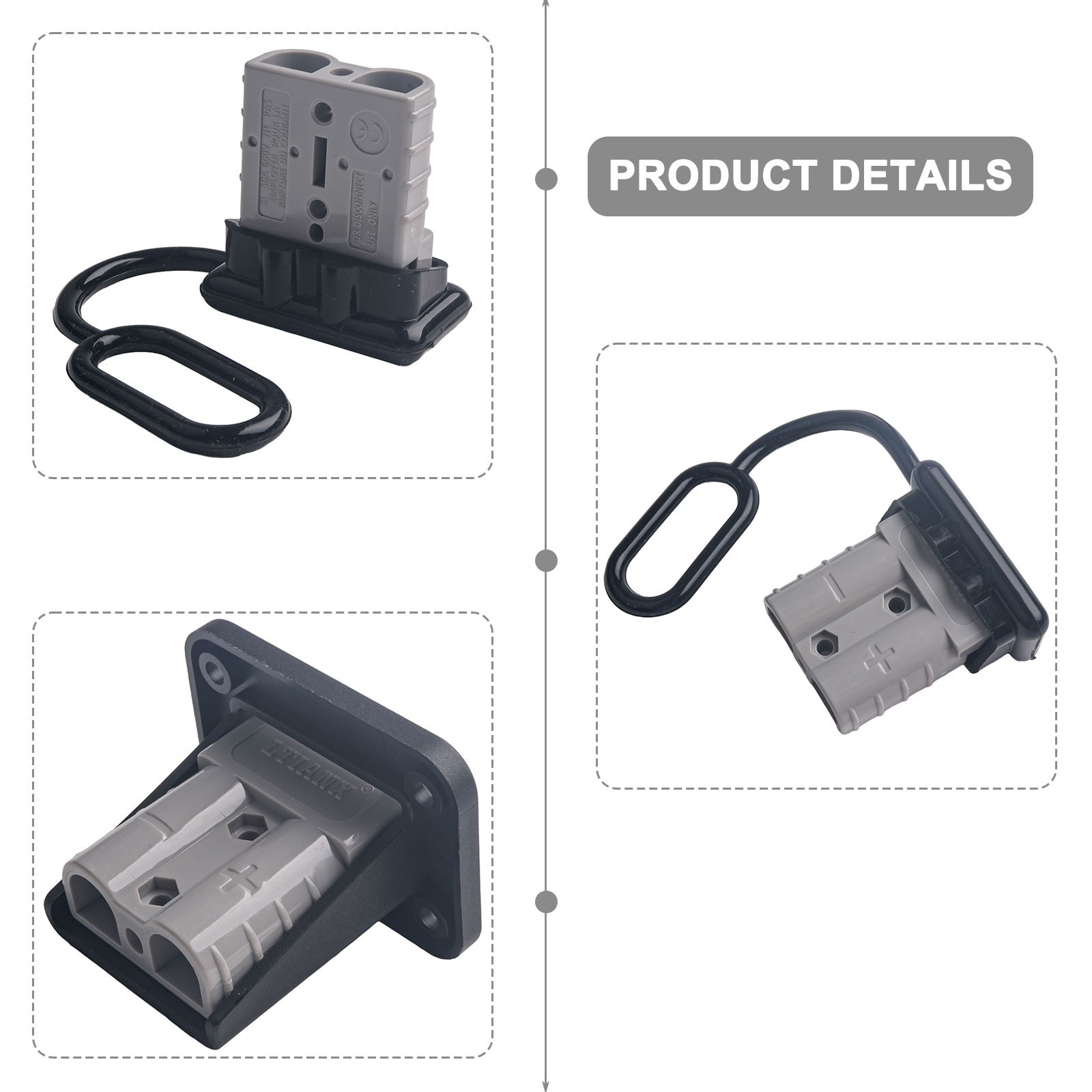 High Compatibility Connector Kit for 6 12 Gauge Cables 600V 50A