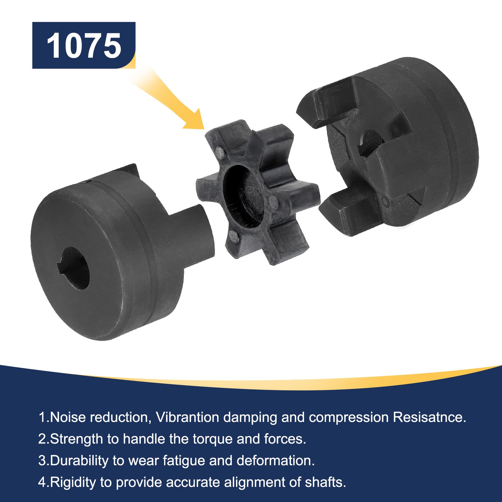 3PCS 1/2″ to 1/2″ L050 Flexible L-Jaw Coupling Coupler