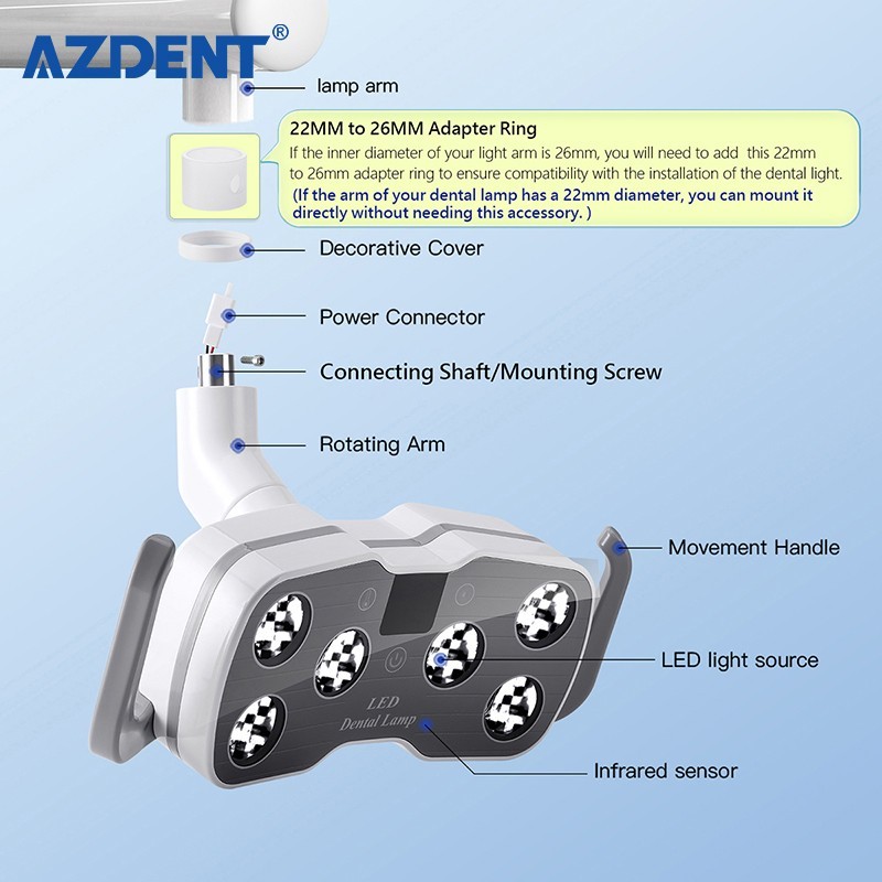 9W Dental 6 LED Lamp Oral Light Lamp For Unit Chair with LCD Display