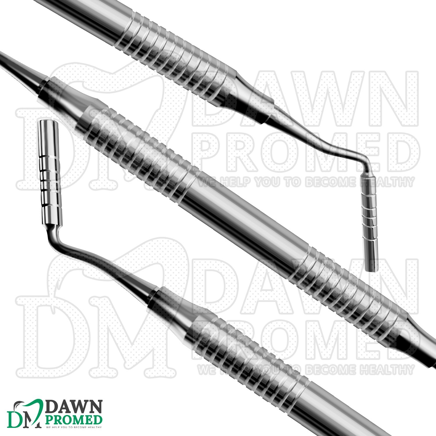 3 Pcs Dental Bone Graft Condenser Plugger 7.25″ Depth Gauge 3.3MM/4MM Smooth Set