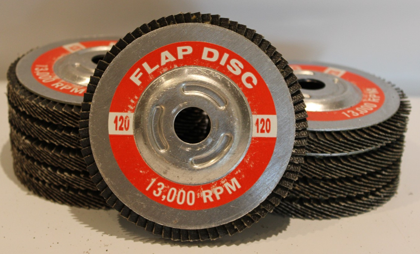 4″ x 5/8″ Flat Sanding Flapper Disc w/ Metal-Back For Grinders 60 80 120 Grit