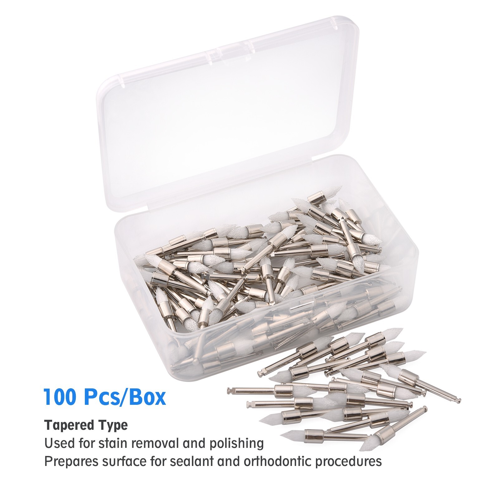 400 Disposable Dental Prophy Polishing Brush Latch Tapered Type White