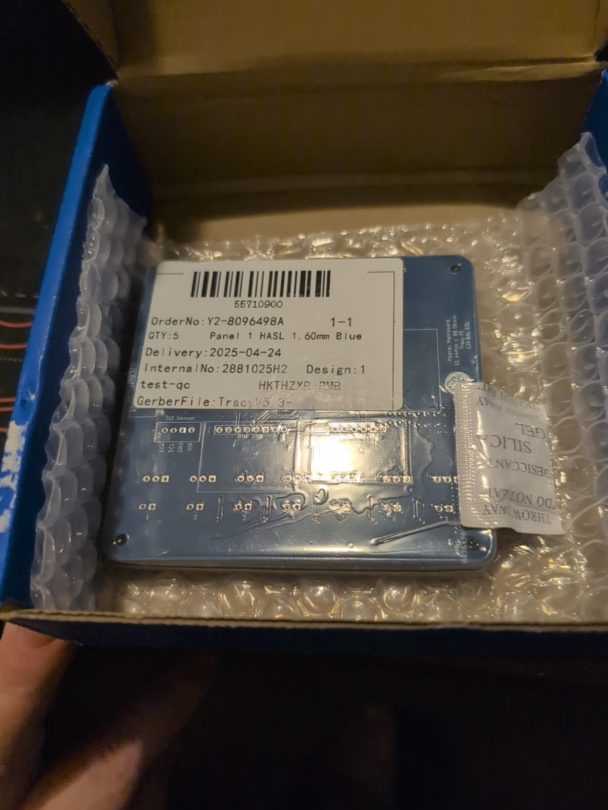 panel 1 (HASL 1) 1.60mm Blue (Qty:5) Order No : Y2-8096498A test-qc HKTHZXR-RMB