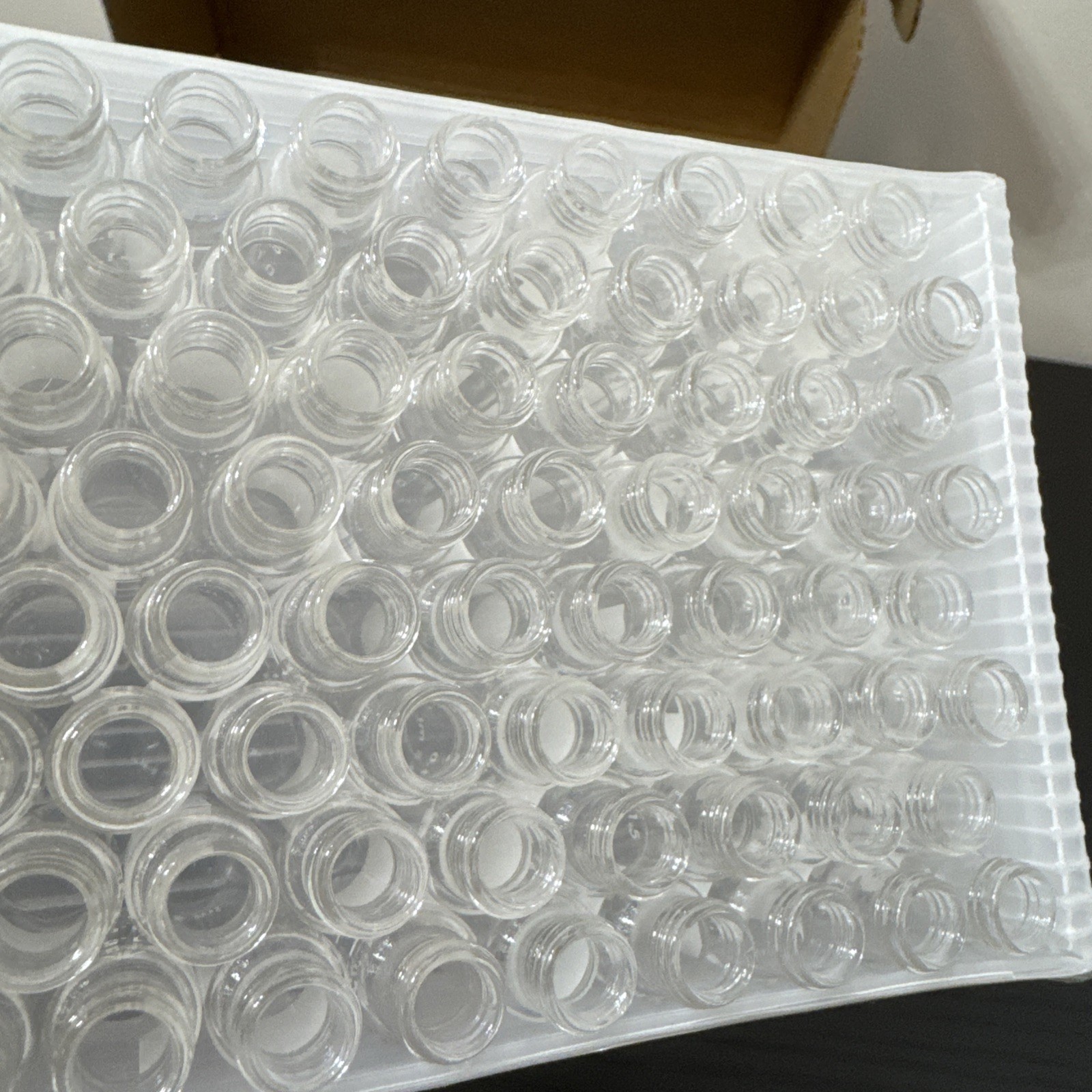 100pcs HPLC GC 2mL Autosampler Clear Vials Screw Caps PTFE Silicone Liner