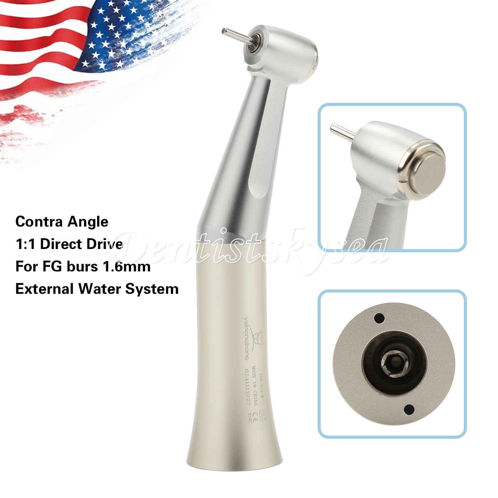 Low Speed Handpiece Push Button Fit FG 1.6mm Burs Contra Angle Dental