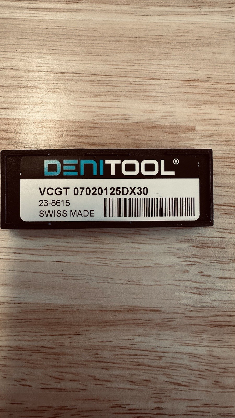 DeniTool VCGT070201-25DX30, 35 Deg, 0.004 Corner Rad. Carbide Insert (Box Of 10)