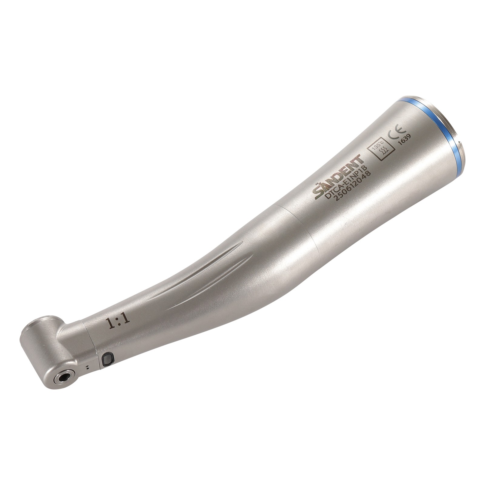 SANDENT Dental 1:1 Fiber Optic LED Contra Angle Handpiece Push Button E-type SA