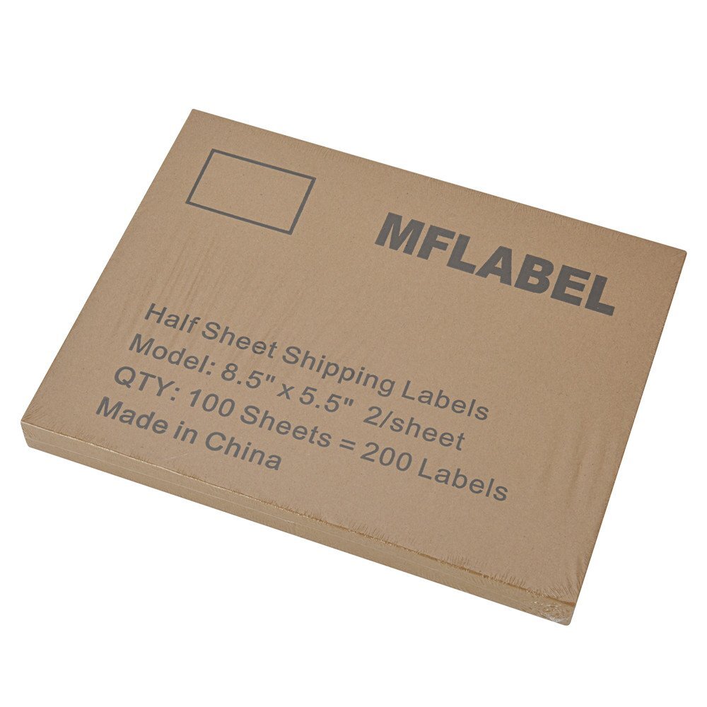 400 Half Sheet Address Shipping Mailing Label 8.5 x 5.5 Self Adhesive