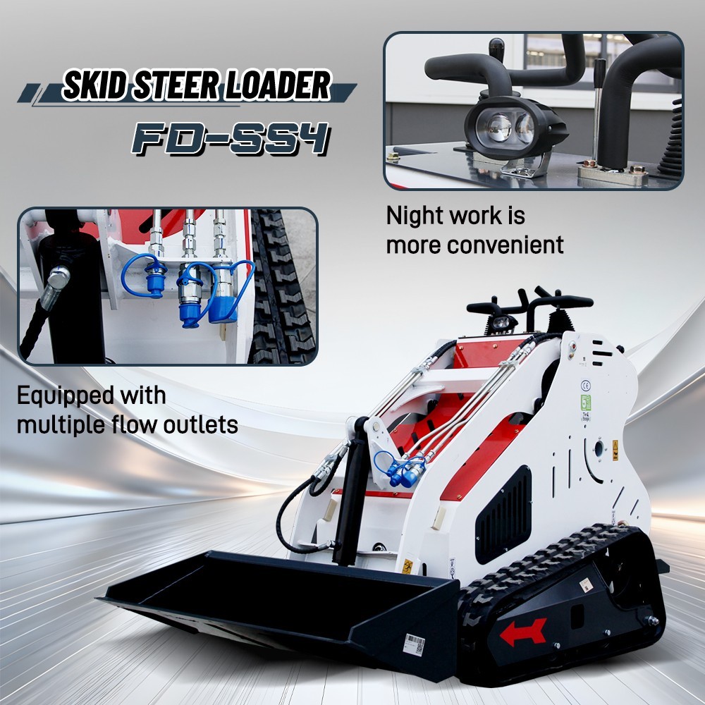 13.5HP Mini Track Skid Steer Loader, 2-Cylinder Gas Engine, USA Free Shipping