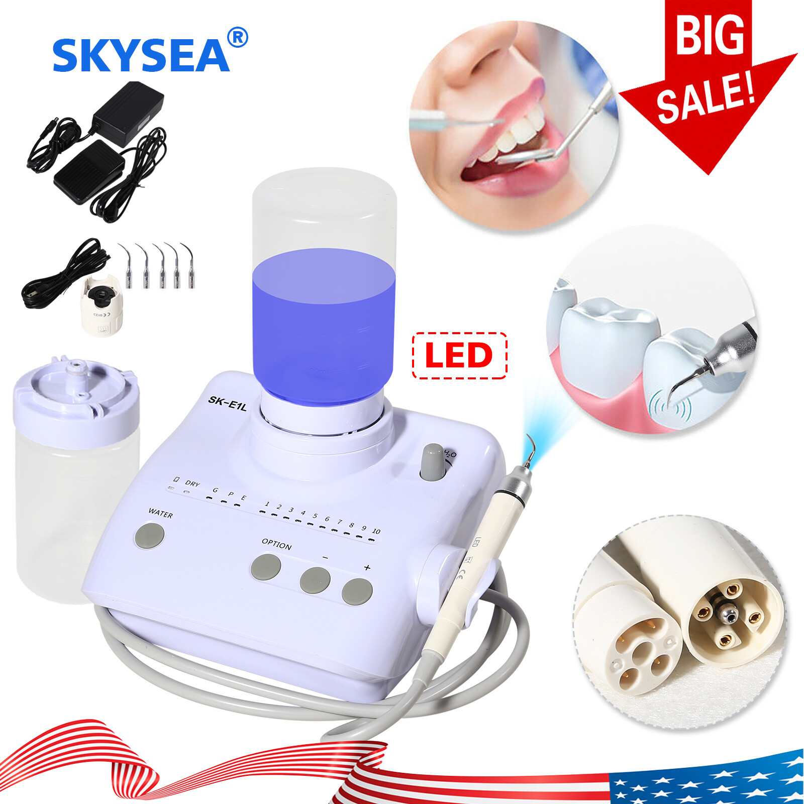 Dental LED Ultrasonic Piezo Scaler w/ auto water supply Fit EMS Woodpecker USA