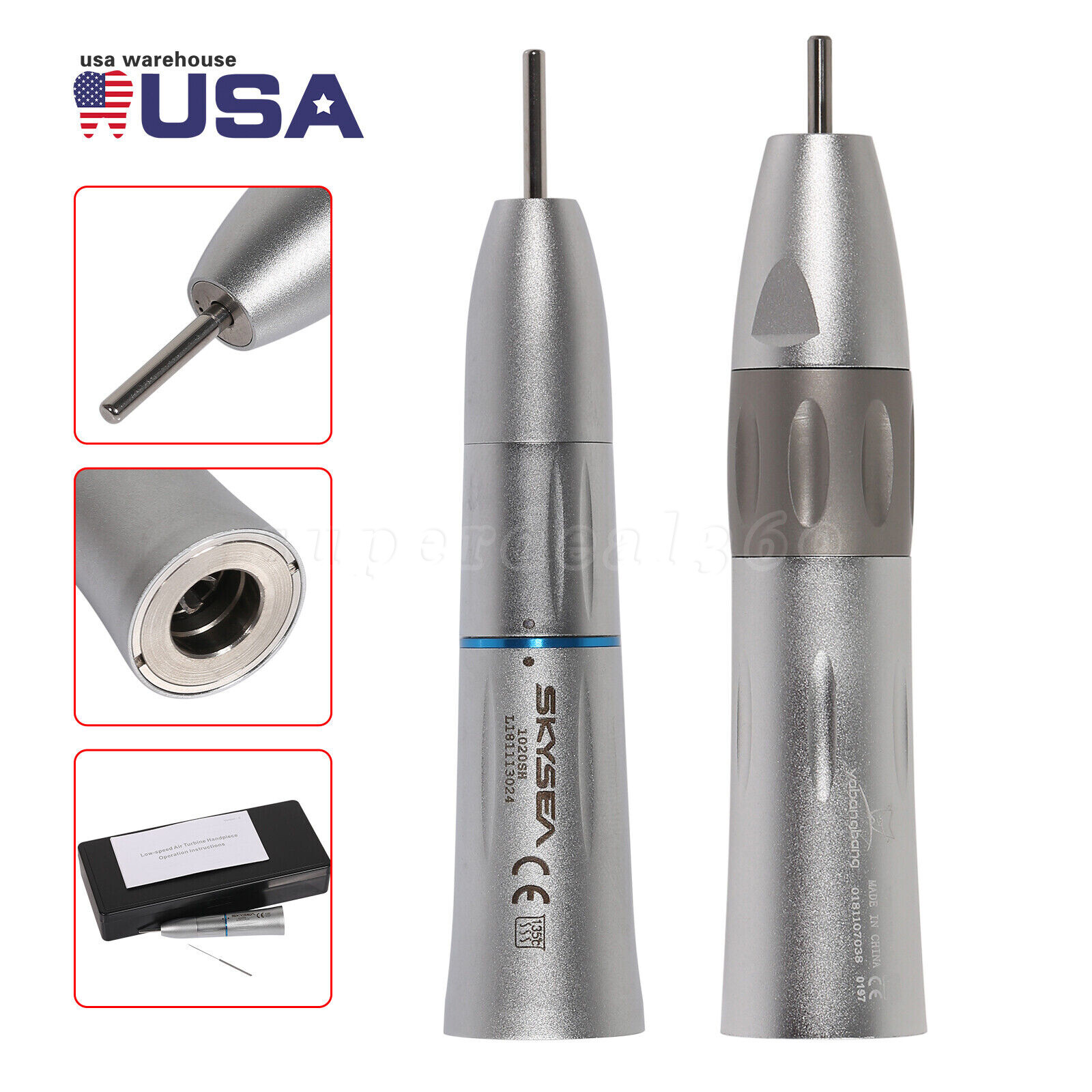 1-10*Dental Inner Low Speed Straight Nosecone Handpiece fit NSK E-type Motor kv