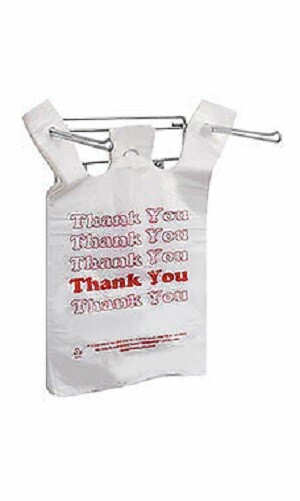 Hanging Plastic Bag Holder Holds 11 ½ x 6 x 21” T-Shirt Handle Bags