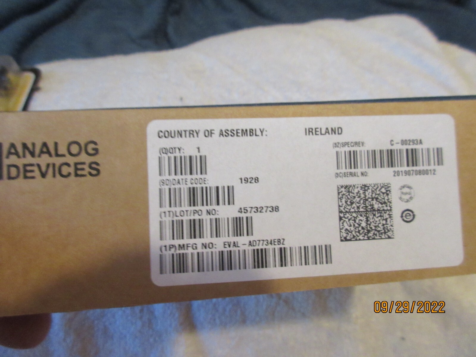 Analog Devices EV-AL-AD7734-EBZ Evaluation Development System Board Kit NEW -BOX