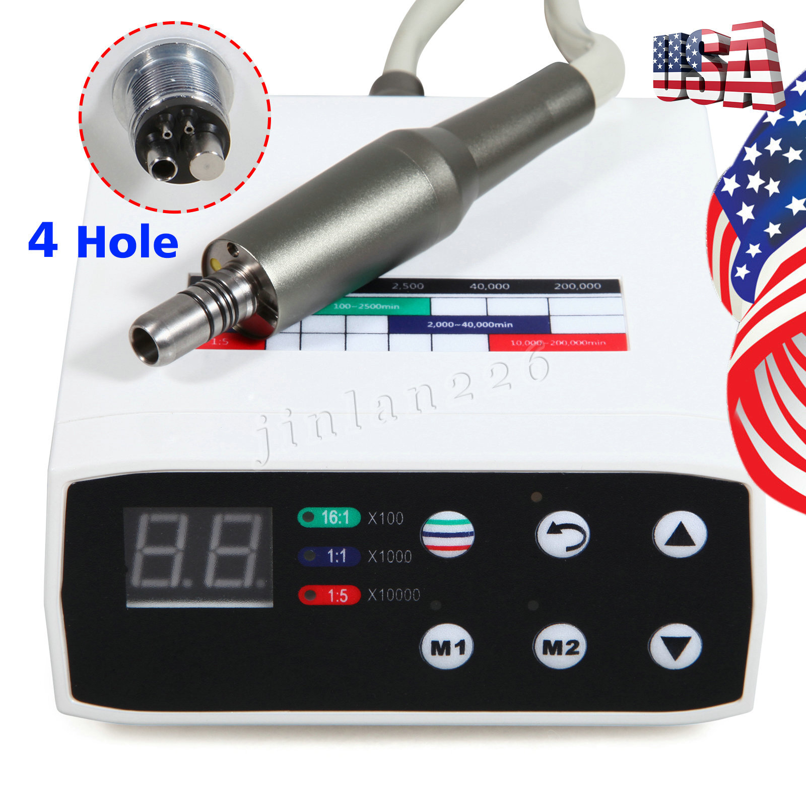 Dental LED Brushless 1:1/1:5/16:1 Electric Micro Motor Internal E-type 4Holes