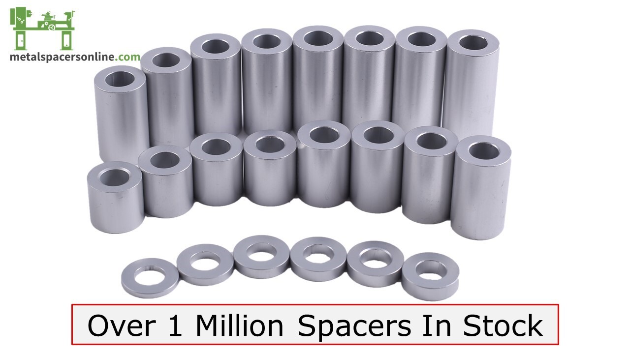 New Aluminum Spacer Bushing 1″ OD x 3/8″ ID–Fits M10 or 3/8″ Bolts