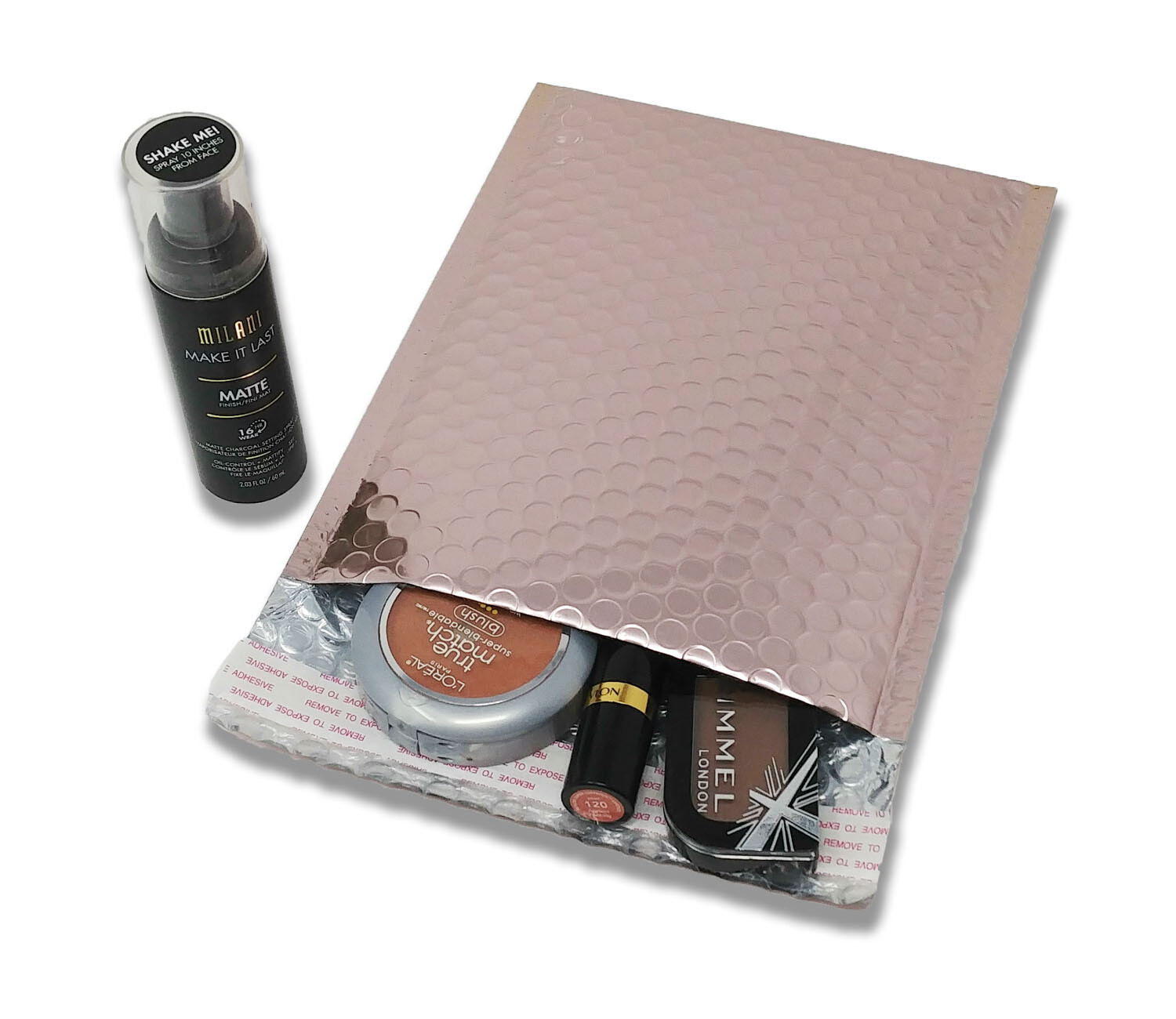 4×8, 5×9, 6×10, 8×12 Nude Pink Metallic Bubble Mailers, Light Rose Gold Envelope