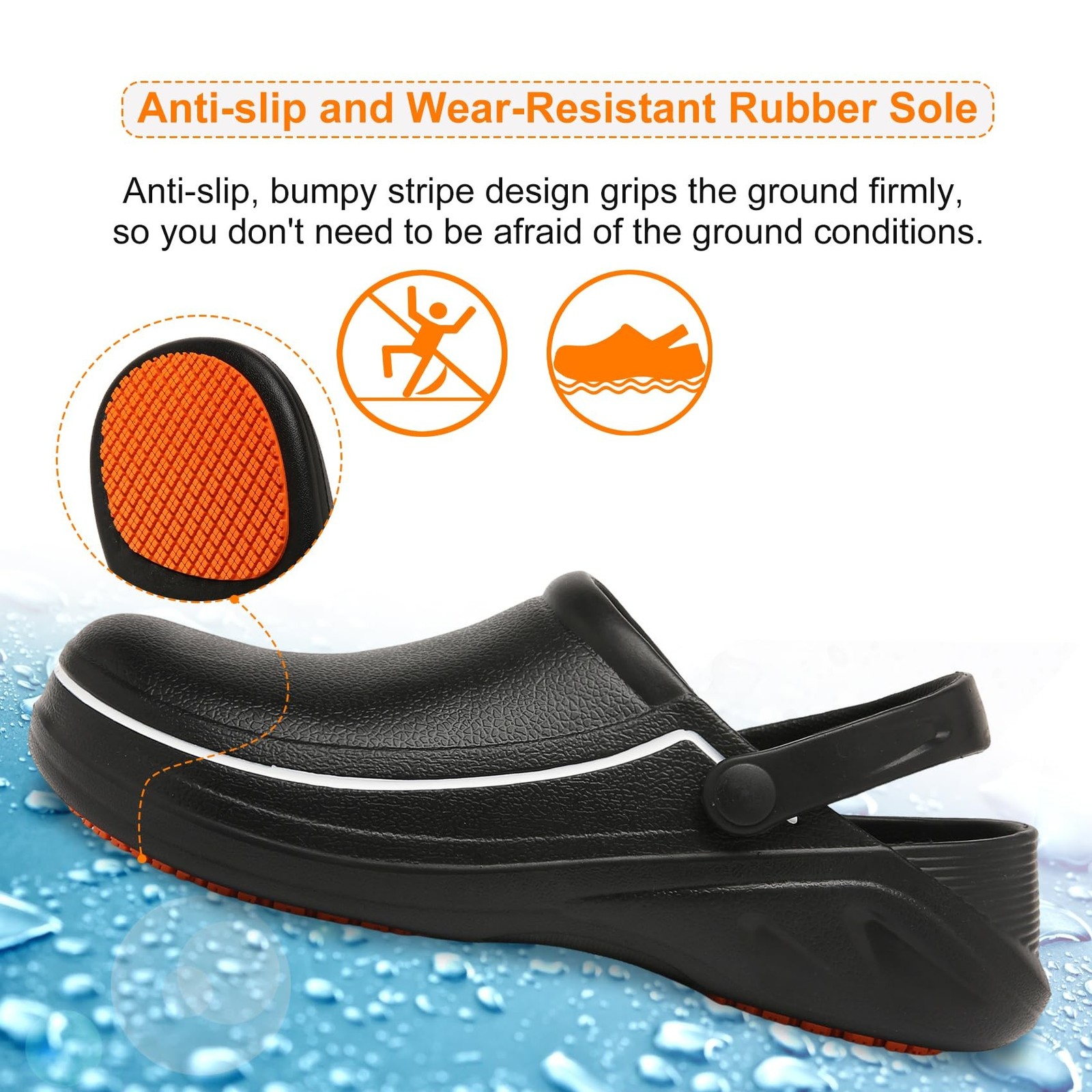 JSWEI Men’s Unisex-Adult Kitchen Shoes – Nonslip Water Proof Work Shoes for M…