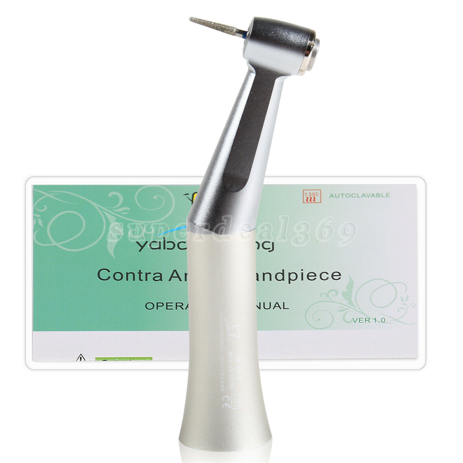 Dental Push Button Low Speed Contra Angle Handpiece E-type Fit FG 1.6mm Burs