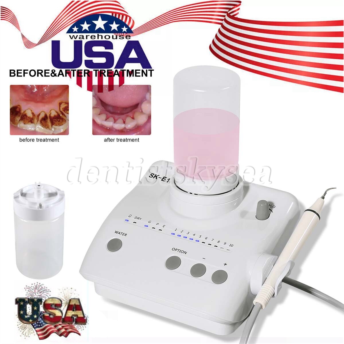 Dental Ultrasonic Piezo Scaler W/ Detachable Handpiece Auto Water Supply E1-NEW
