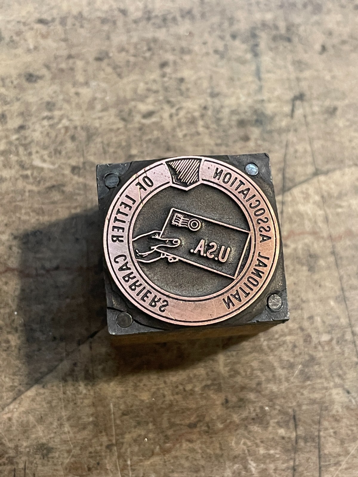 Printing Letterpress Printers Block Association Of Letter Carriers USPS (996)