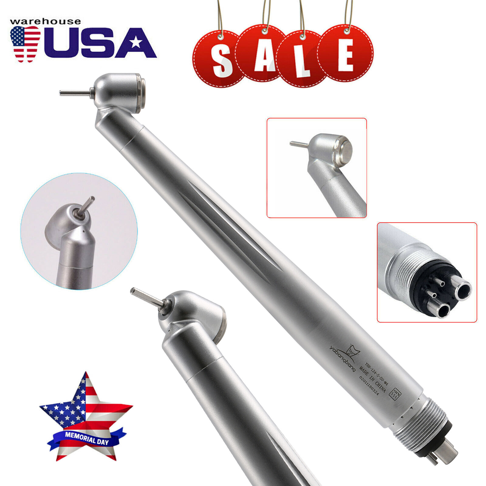 1-10*Dental 45° LED E-generator High Speed Handpiece Turbine 4Hole for NSK po