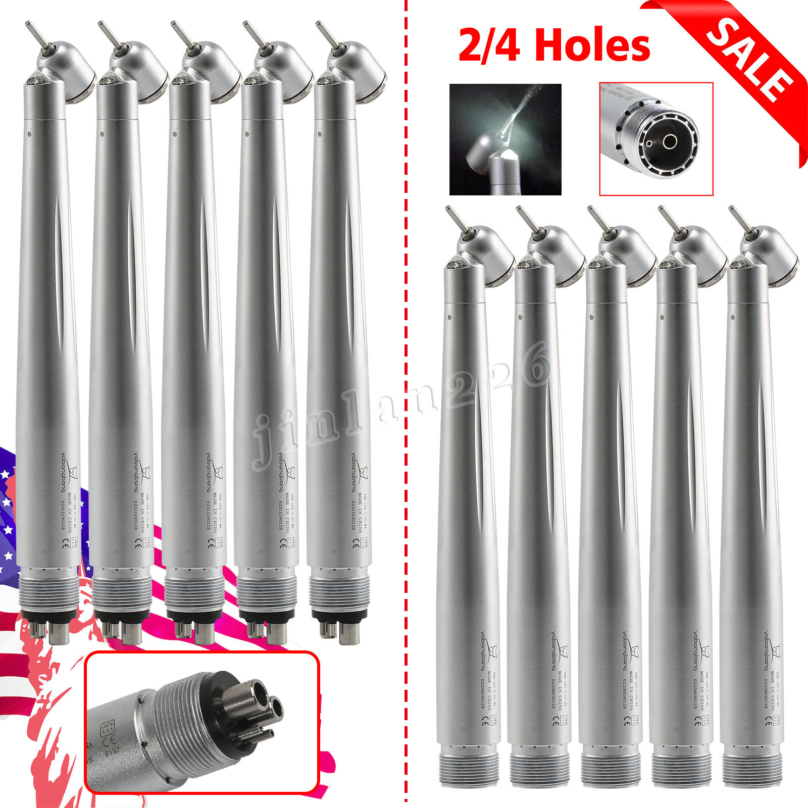 NSK Style Dental LED 45 Degree Fiber Optic Surgical High Speed Handpiece Turbine