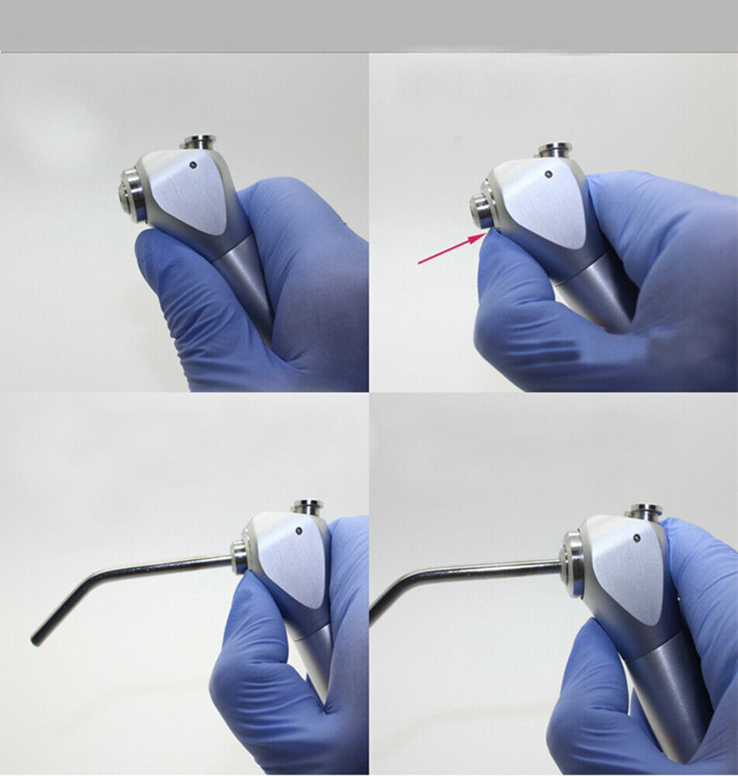 Dental Air Water Spray Triple Syringe 3 Way Handpiece w/ 2 Nozzles Tips Tubes