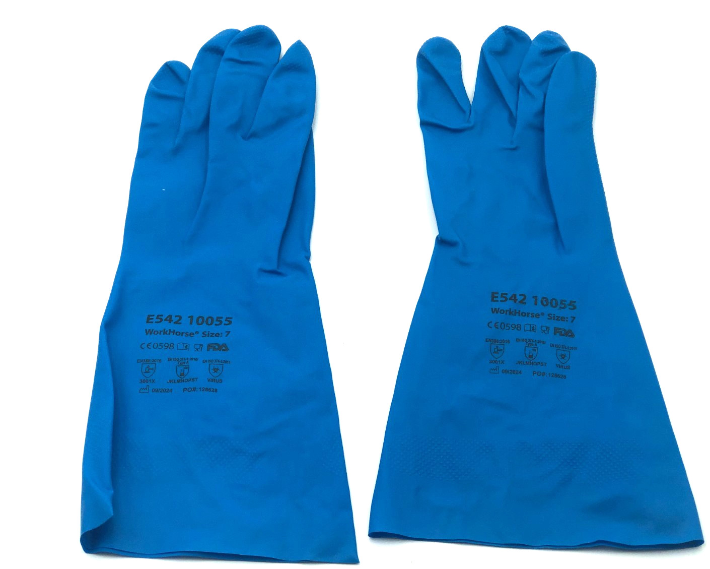 11 Mil Reusable Nitrile Gloves Blue Diamond Grip Size 7 Heavy Duty 144 Pairs NEW
