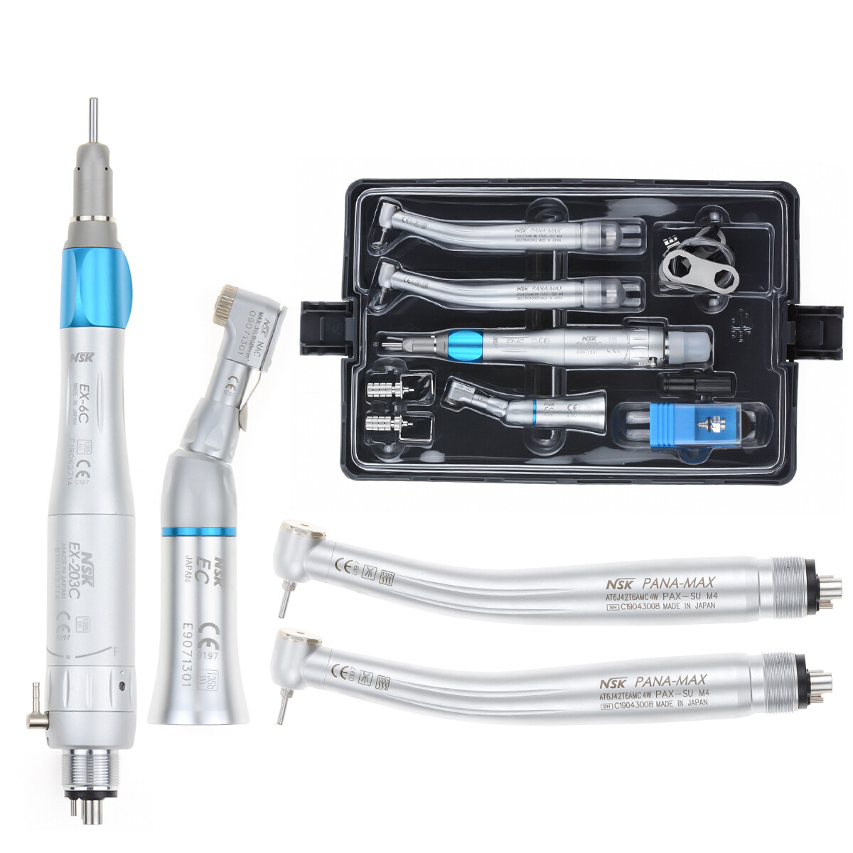 NSK Type Dental PANA MAX High Speed Wrench Handpiece+Low Speed EX203C+A Bearing