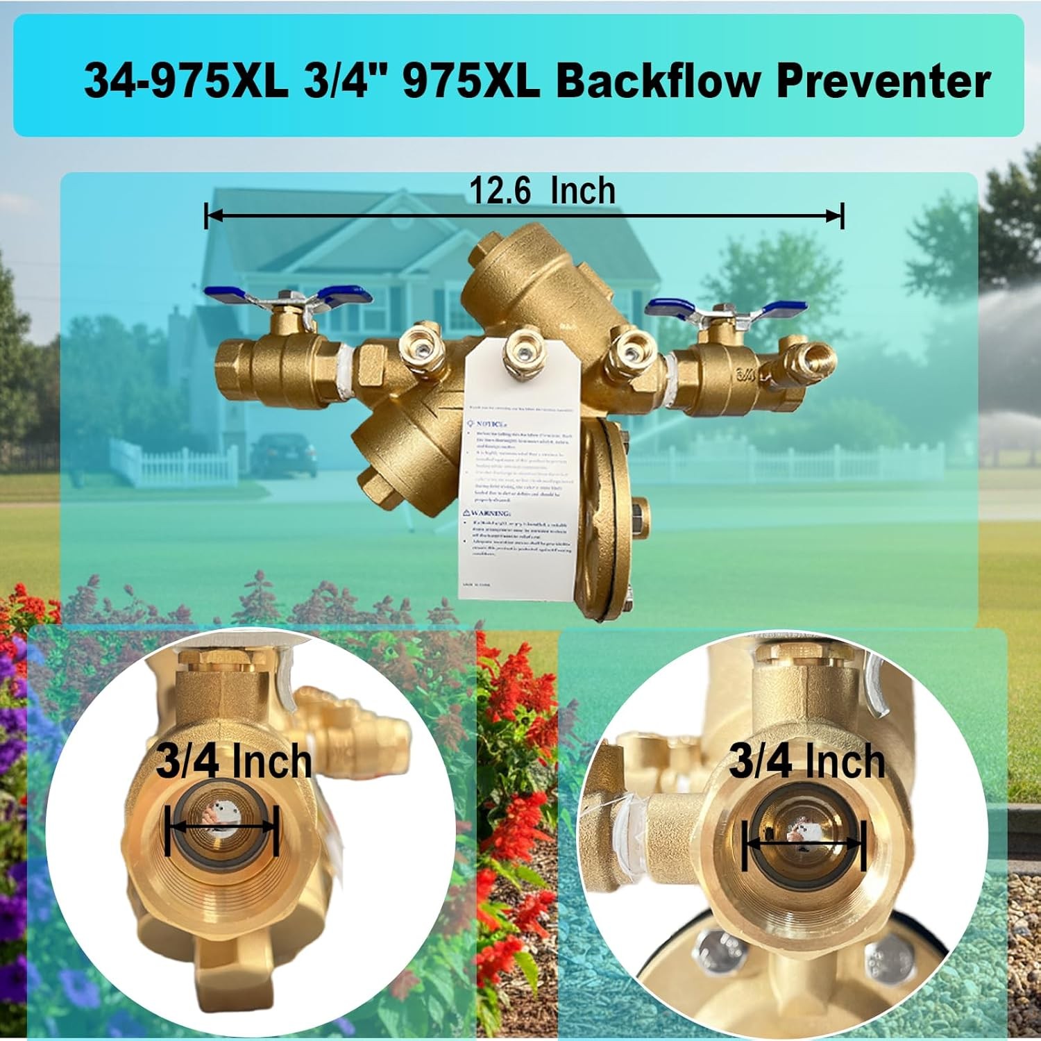 34-975XL2 3/4″ Reduced Pressure Zone Backflow Preventer Valve NEW