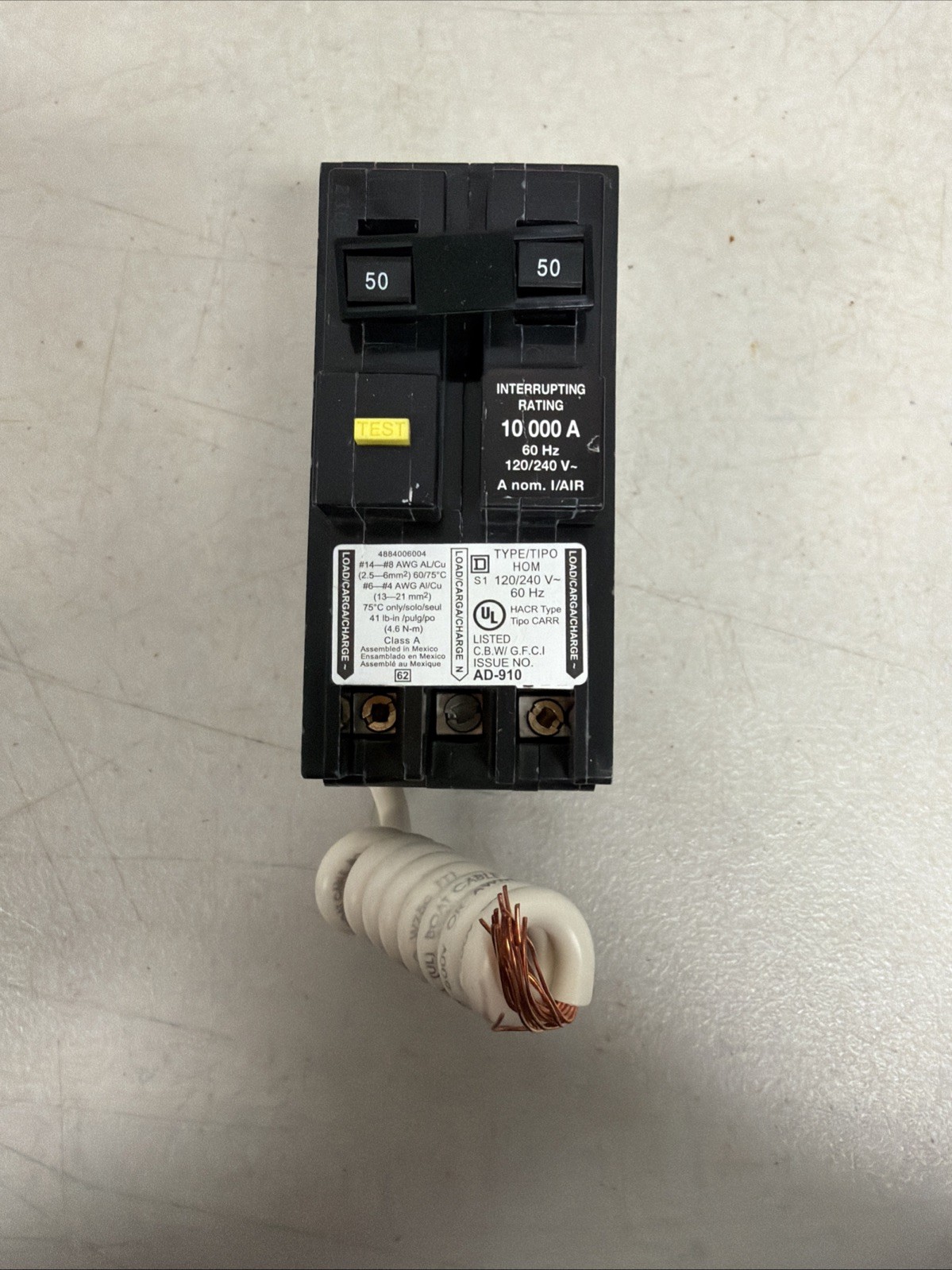 Square D HOM250GFICP 50 A Miniature Circuit Breaker #5895