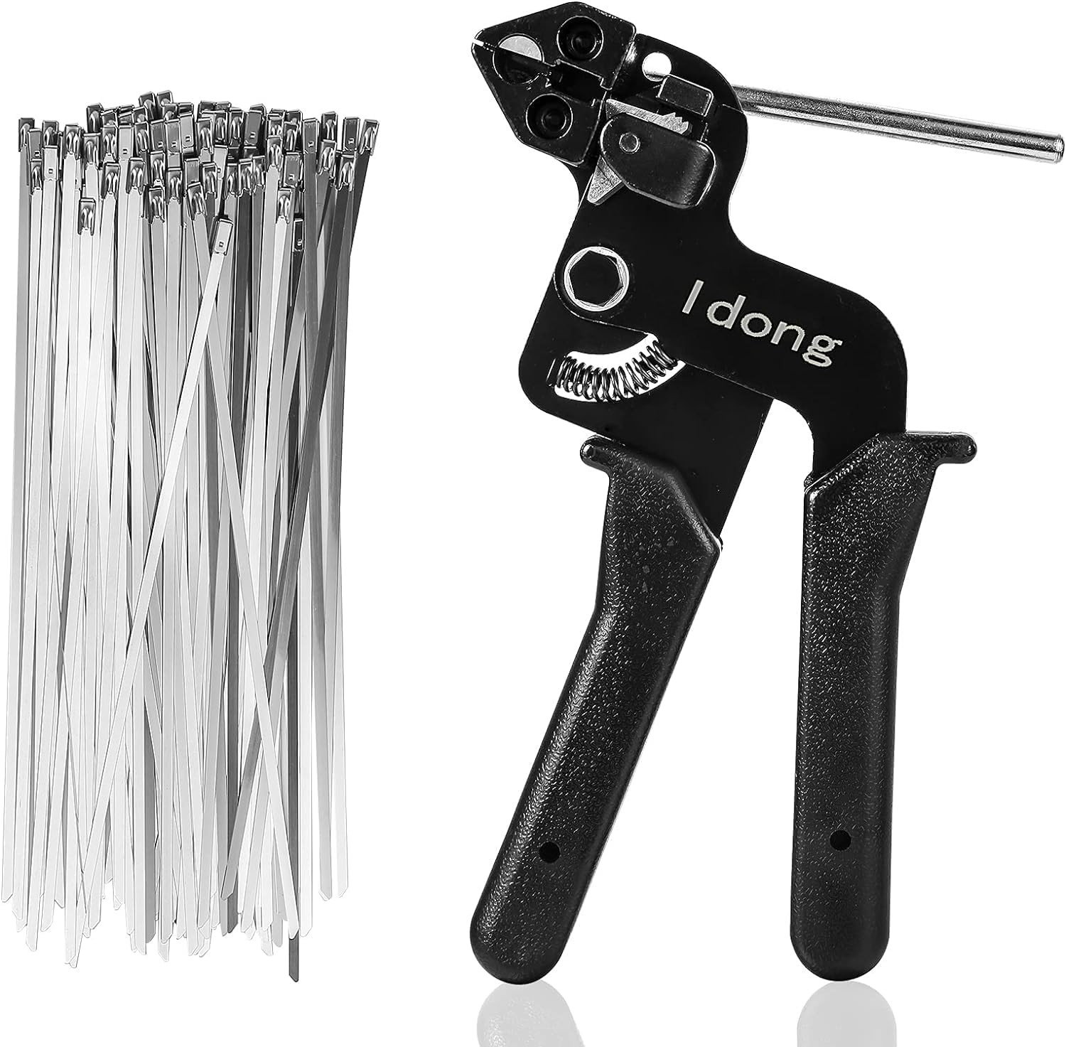 Metal Tie Wrap Gun Kit,Stainless Steel Cable Tie Gun and 100PCS 4.6 X 270Mm Stai