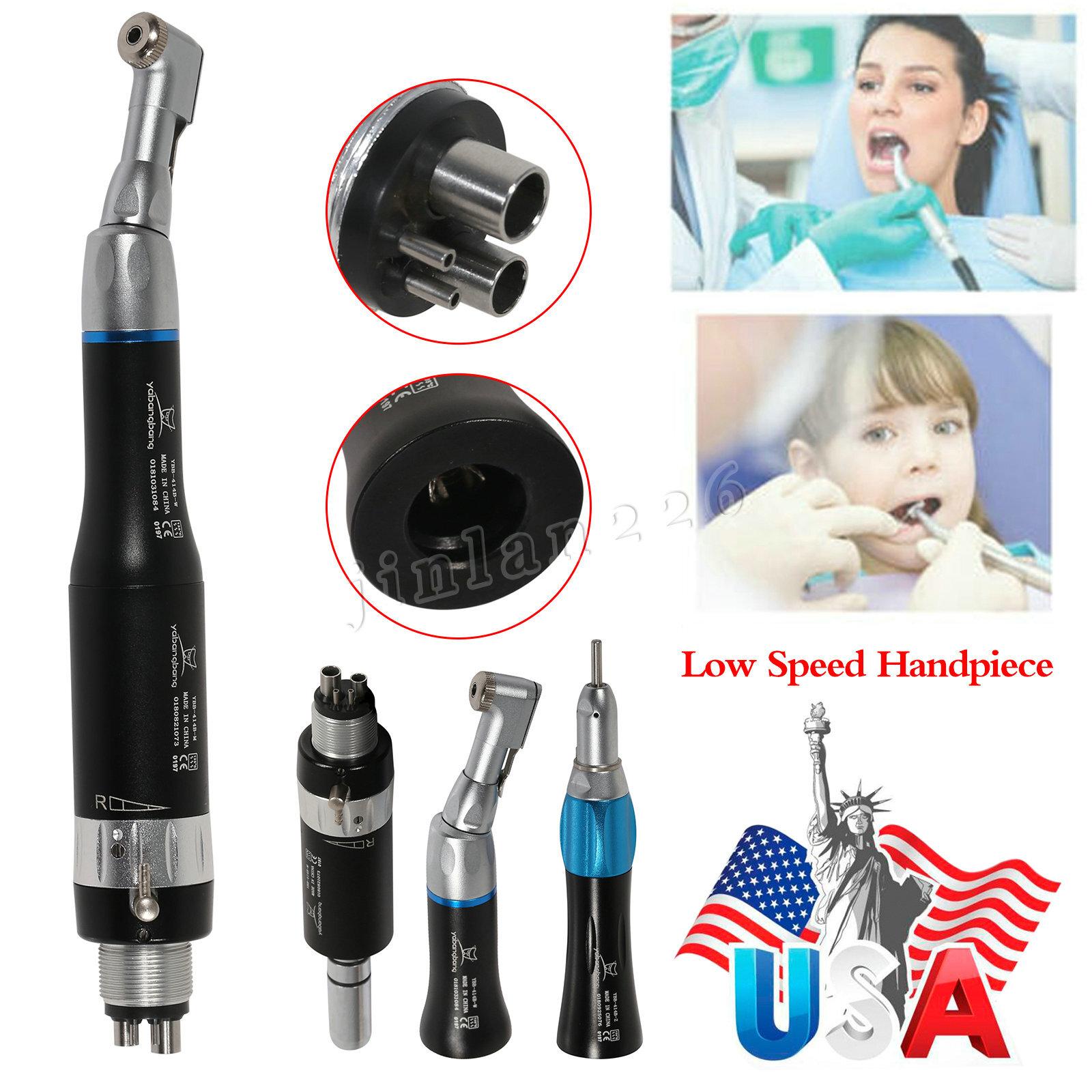 Estilo NSK Dental Baja Velocidad pieza de mano Contra Angulo Motor de aire Kit