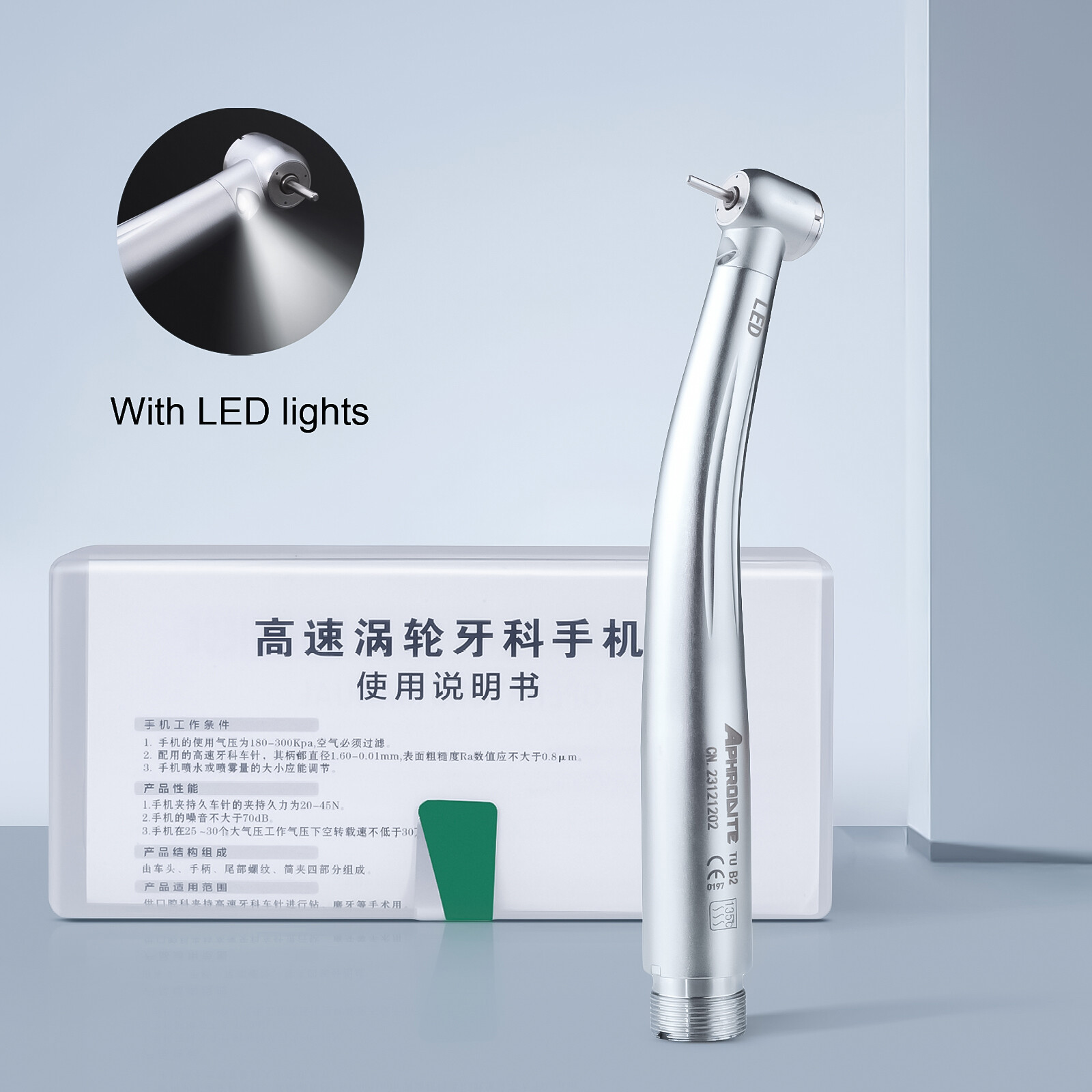 NSK Type Dental LED High Speed Handpiece Internal Triple Spray Push Button 2H US