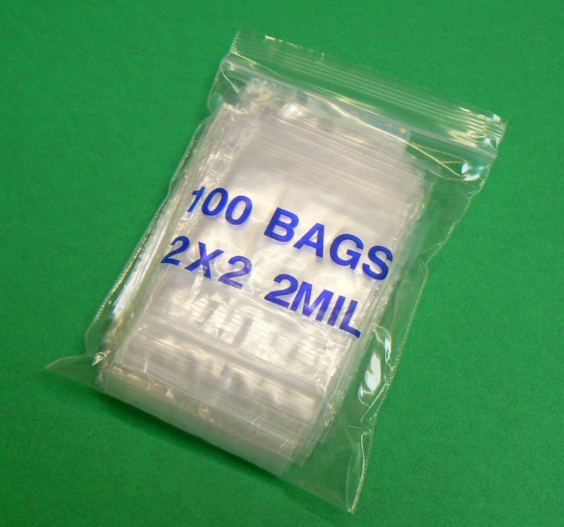 2×2 Clear Zip Seal Lock Bags 2mil Reclosable 8,000 Zip Slide Bags 8000 Baggies