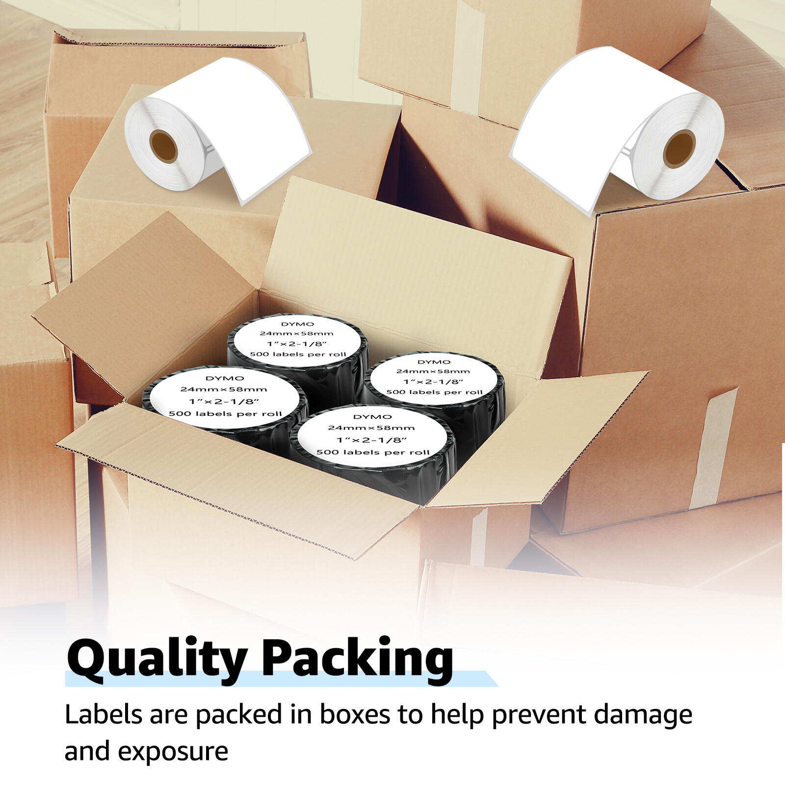 1-50PK 500 Labels Per Roll 1″ x 2-1/8″ for DYMO 30336 LabelWriter 4XL 25mmx54mm