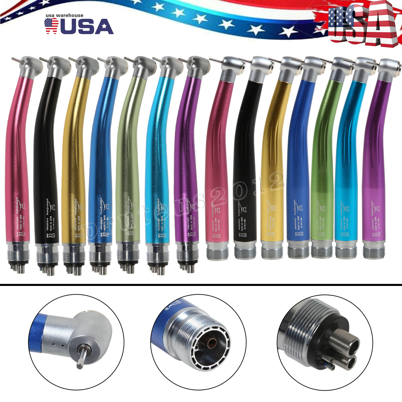 USA Dental High Speed Handpiece Single water spray Air Turbine 2/4Holes